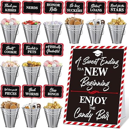 Amazon.com: 25 Pcs Graduation Candy Buffet Party Decoration Graduation ...