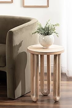 Amazon.com: Kate and Laurel Kenzo Modern Wooden Round Side Table
