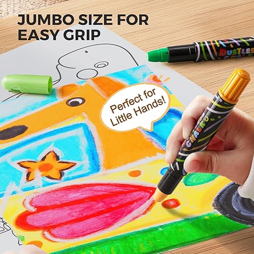 Miniatura 7 de Jar Melo Tiza sin polvo para niños, juego de 12 tizas para acera con soporte, lavable y no tóxico, tiza de color para pizarra, fácil agarre Jumbo