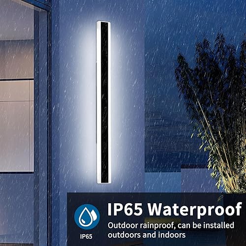 Vista 61 de Apliques de pared para exteriores de 47 pulgadas, regulables de 3000 K-6000 K, luces de pared larga para exteriores, IP65 impermeable, moderna