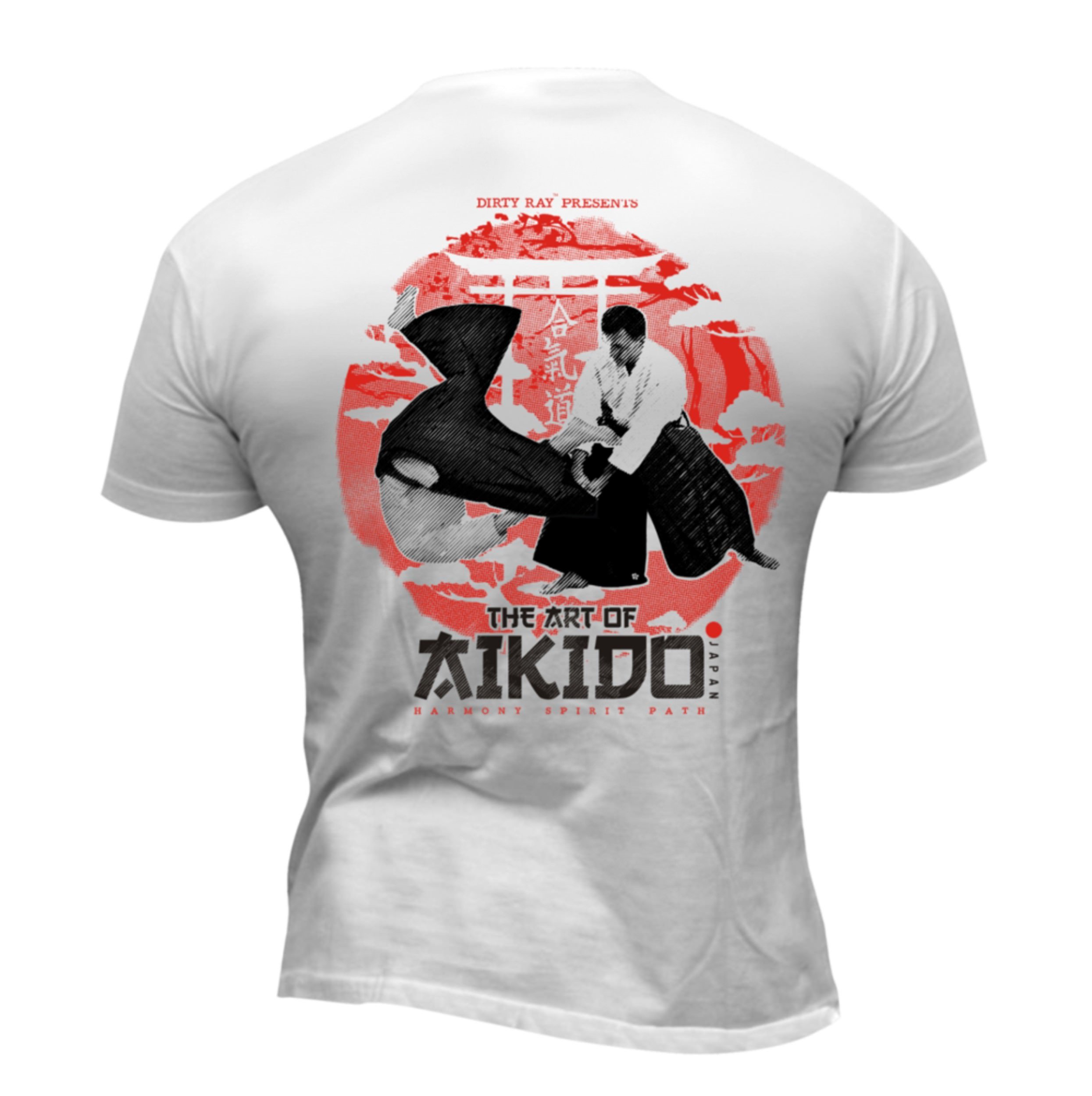 Dirty Ray Martial Arts The Art of Aikido Men's Short Sleeve T-Shirt DT40 (XL) White