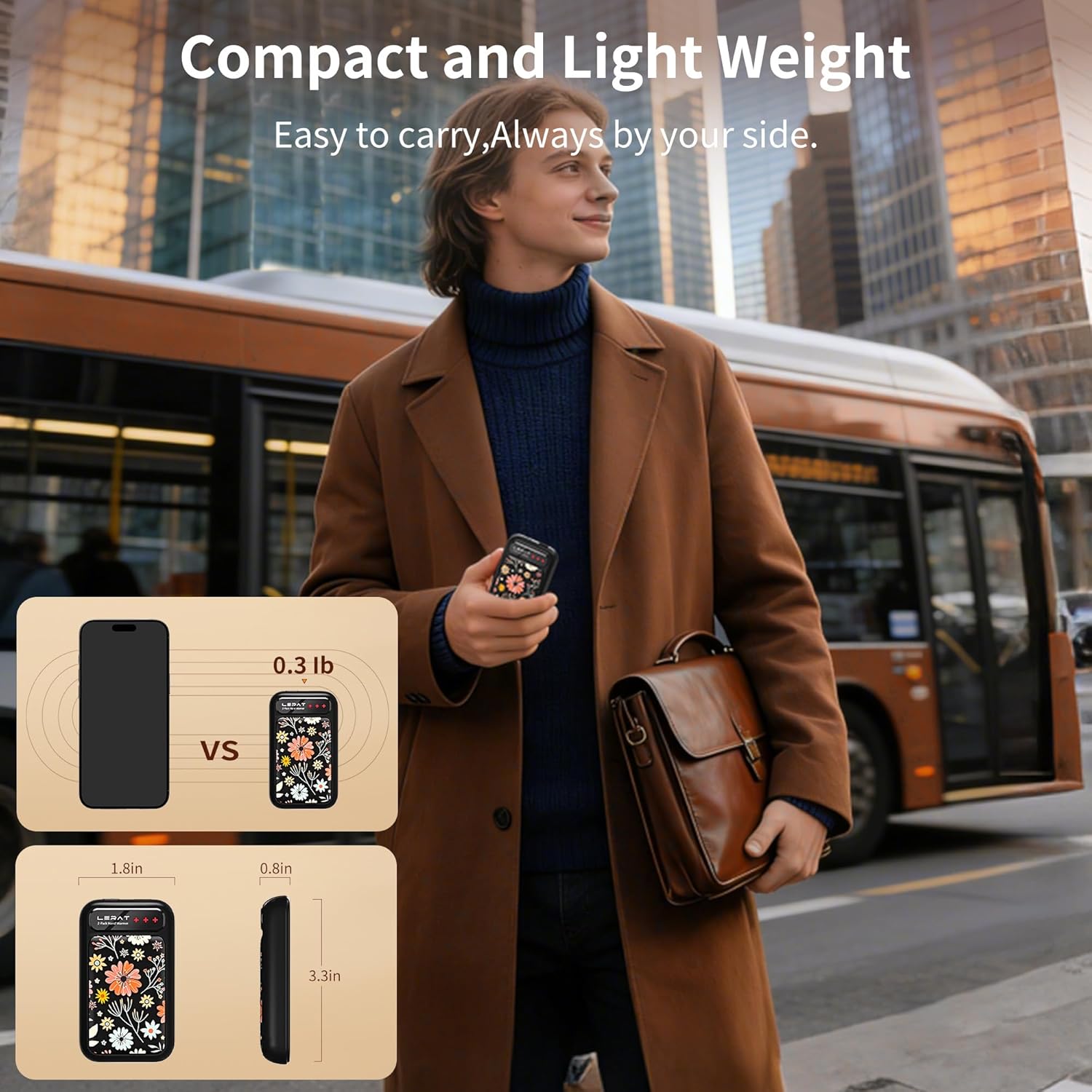 Lerat Hand Warmers Rechargeable, Electric Hand Warmers Reusable- Fast Heating Hand Warmer with 3 Heat Settings, Portable Hand Warmers Gifts for Women, Great for Hunting Camping Hiking - Image 6