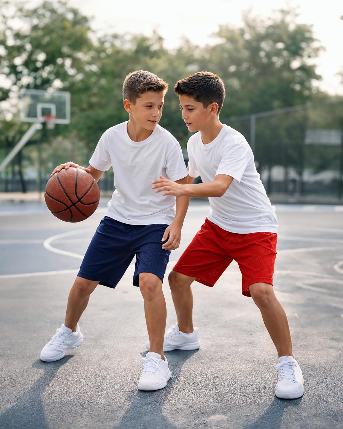 Mad Game Boys Athletic Shorts - 5 Pack Athletic Performance Mesh Running Basketball Shorts for Boys with Pockets (Sizes 8-18) - Image 2