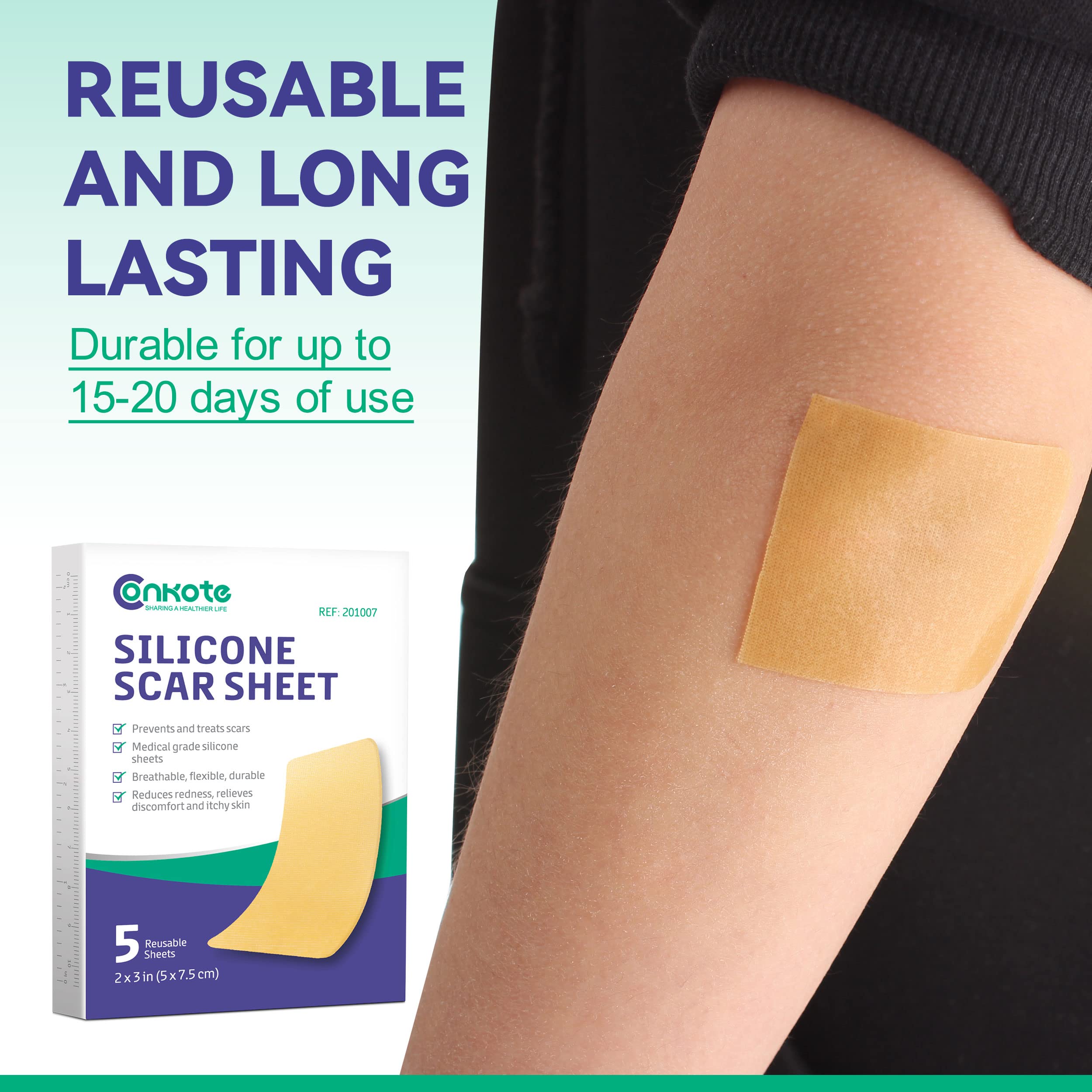 Silicone Scar Removal Sheets 2'' x 3'', for Body Scar, Cosmetic