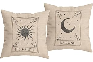 Le Soleil La Luna Throw Pillow Cover (moon pillow cover)