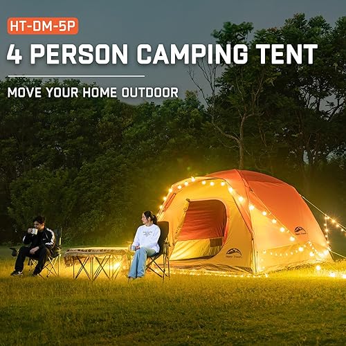 Miniatura 7 de Happy Travel Camping Tent, 46 Person Dome Tents for Camping with Rainfly, Waterproof Clip Easy Setup Portable Family Tent with Mesh Windows, 20%