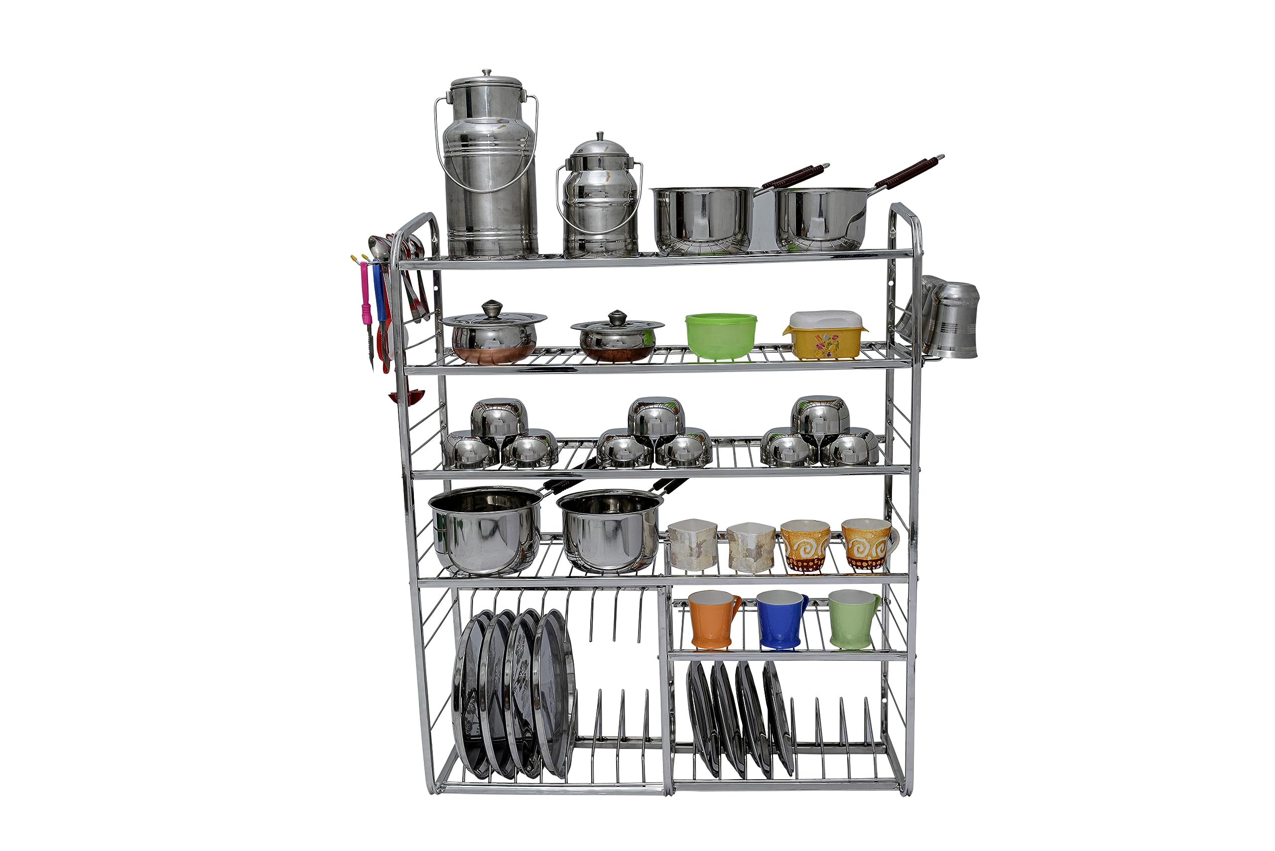 DHSVS Stainless Steel Wall Mount Kitchen Racks | Dish Rack with Cutlery and Plate Kitchen Stand | Modular Kitchen Bartan Stand | Kitchen Organizer ItemsWt-7.5kg (B08YRM6BZ2) Amazon Price History, Amazon Price Tracker