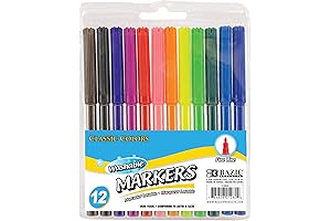 BAZIC Washable Markers 12 Pack: Unleash Creativity with Vibrant Colors