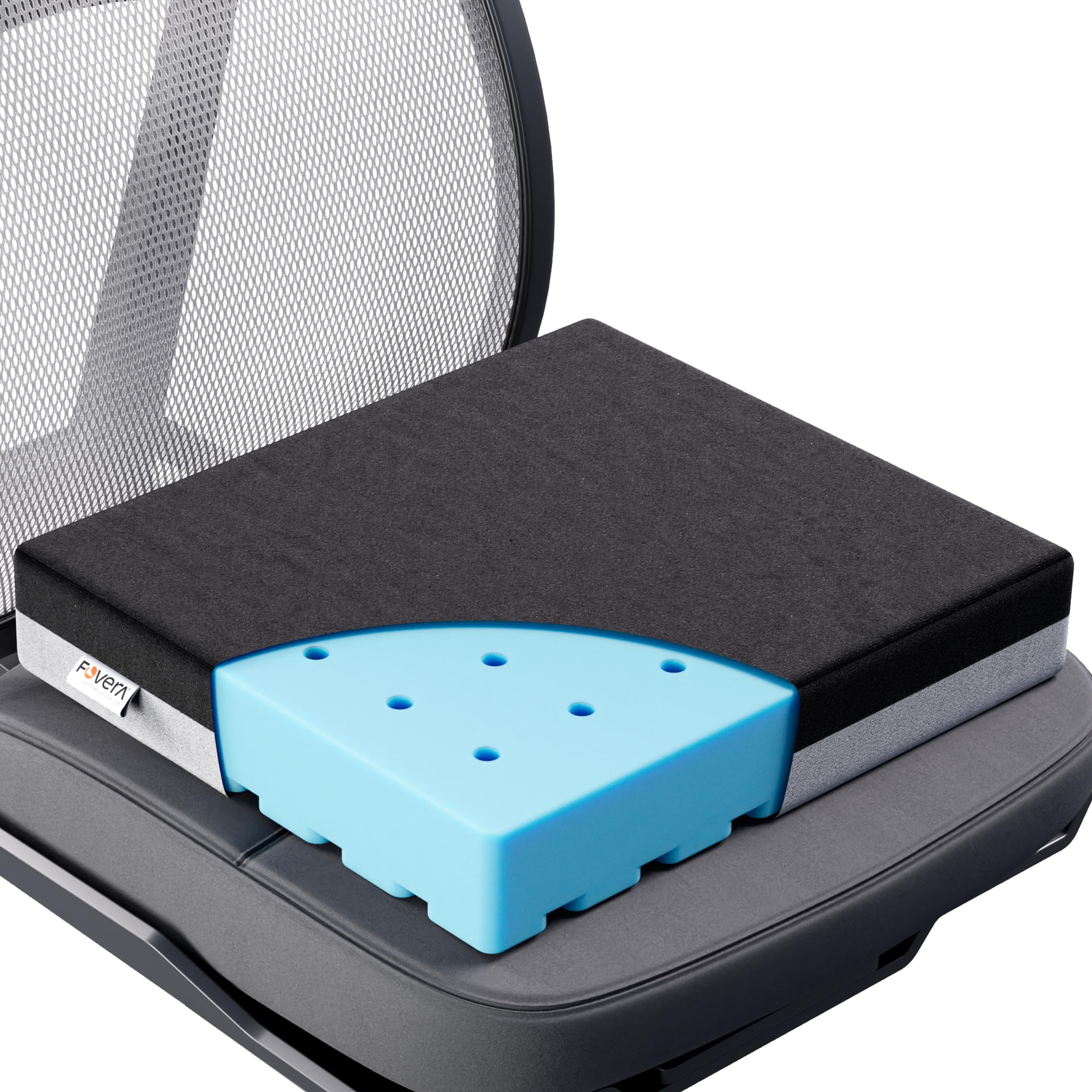 FOVERA Ventilation Seat Cushion with Innovation Heat Dissipation Design, Anti-Pressure Sore Chair Cushion | Supportive Gel Memory Foam & Removable Cover, for Lower Back & Coccyx (Tailbone) Comfort-picture-24