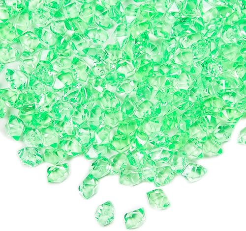 Joyas de plástico con gemas de cristal verde, 400 piezas de cristales falsos de acrílico para centros de mesa, diamantes falsos cubos de hielo de