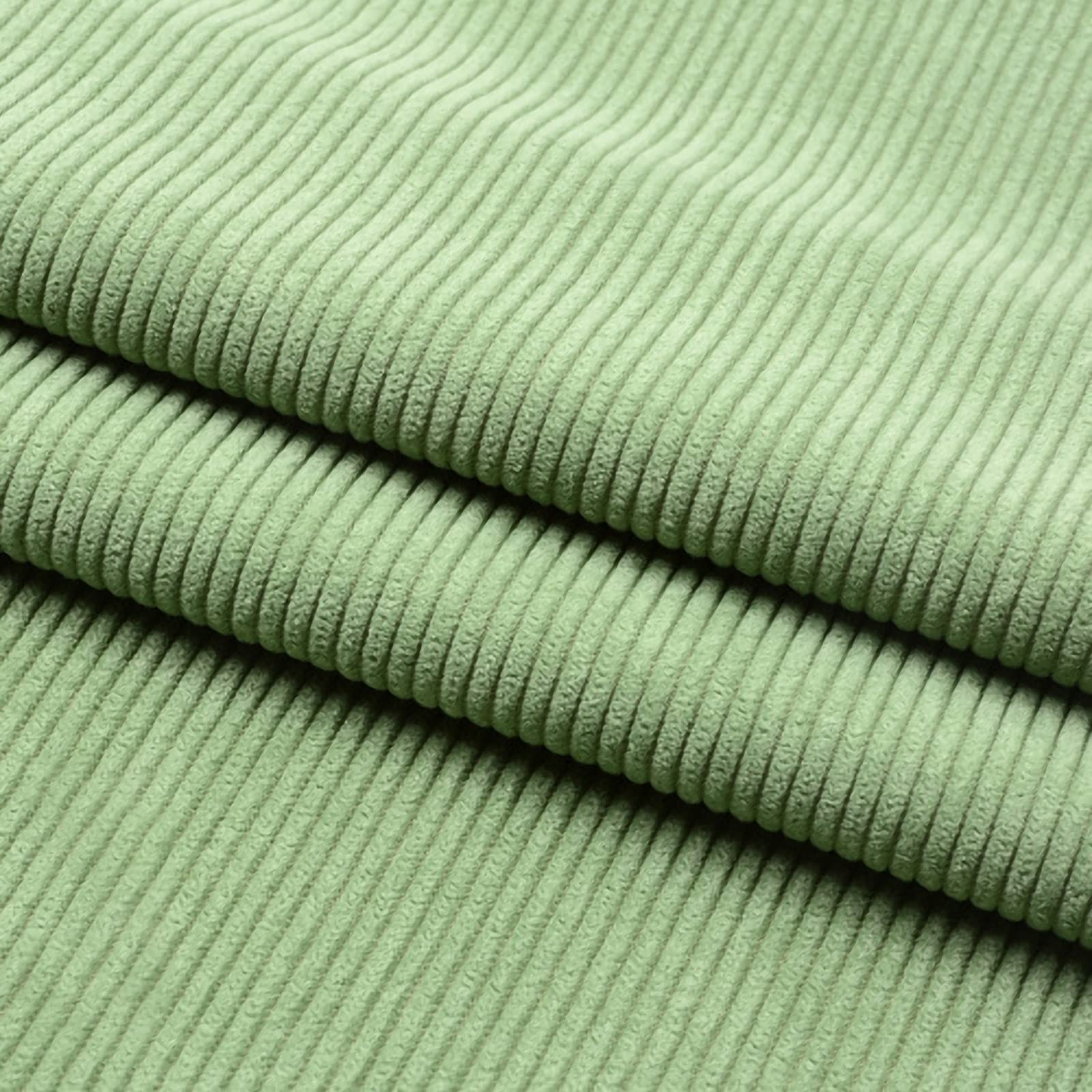 Corduroy Material Fabric by Metre, DIY Hand Sewing Craft Materials Cord Corduroy Upholstery Fabric, 22 Solid Colors, for Coat Shirt Dress Pants Costume Sofa Throw Pillow Covers (Color : 07 Green, Si