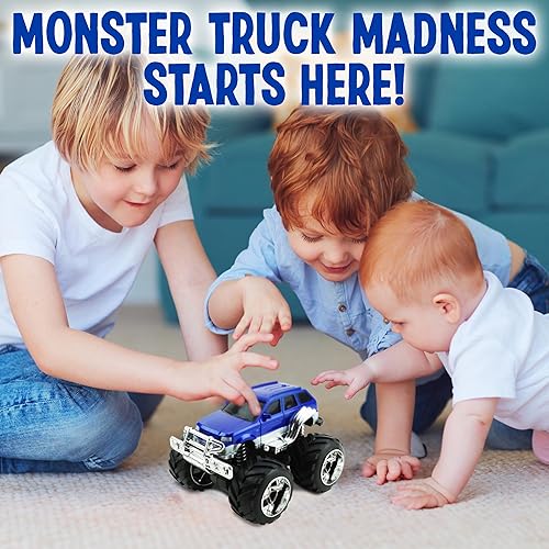 Miniatura 3 de Playbees Roaring Adventure Paquete de 2 juguetes de camión monstruo de 5 pulgadas para niños, diversión de tracción y fricción - La aventura espera