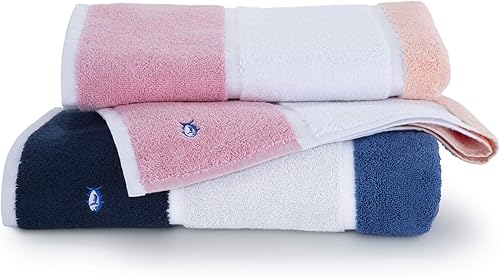 Miniatura 2 de Southern Tide Home Performance Stripe Coral Toalla de baño