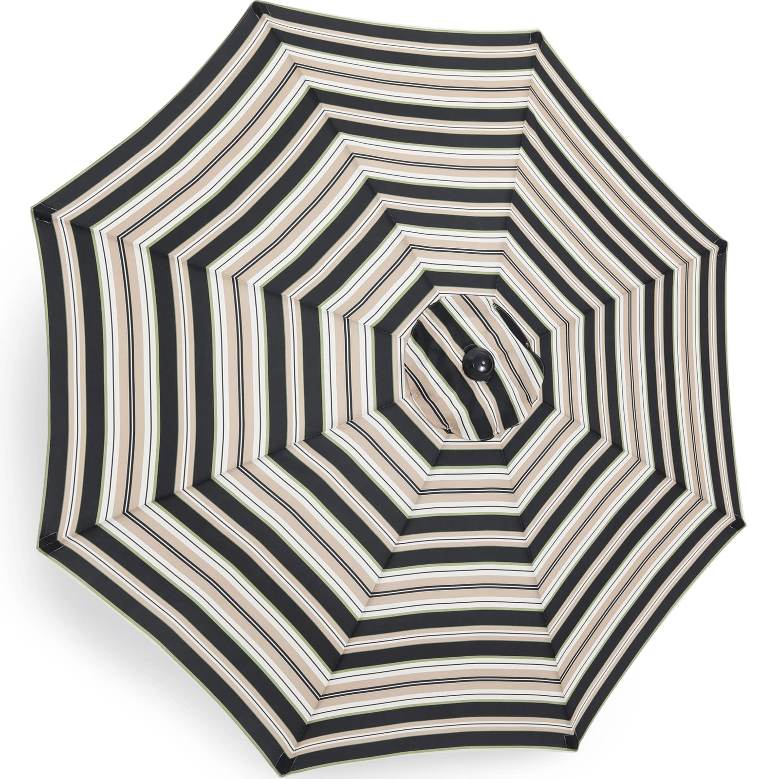 ABCCANOPY 9ft Outdoor Umbrella Replacement Top Suit 8 Ribs (Black Stripes)