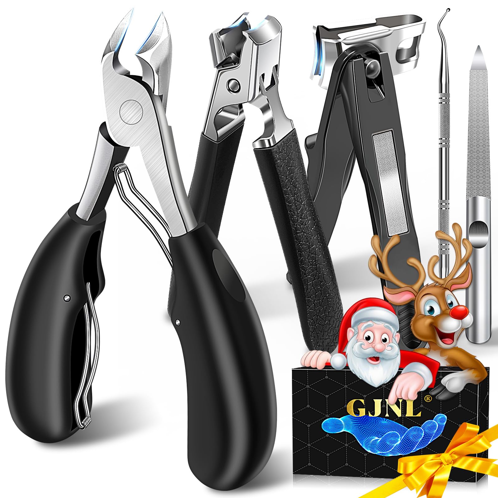 Toenail Clippers for Seniors Thick Toenails, Mens Stocking Stuffers 2025, Heavy Duty Large Toe Nail Clippers for Men with Catcher, 360°Rotating Nail Clippers, Christmas Xmas Presents Gifts for Adults