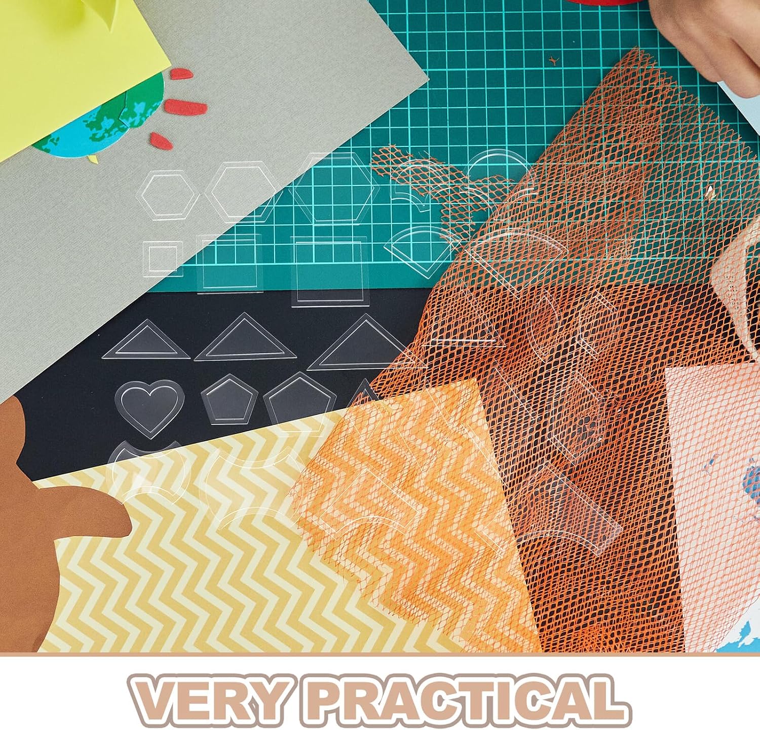 SHERCHPRY 54pcs Quilting Templates Stencils Set Acrylic Patchwork Ruler for Precision Sewing DIY Craft Tools for Quilters and Patchwork Sewing