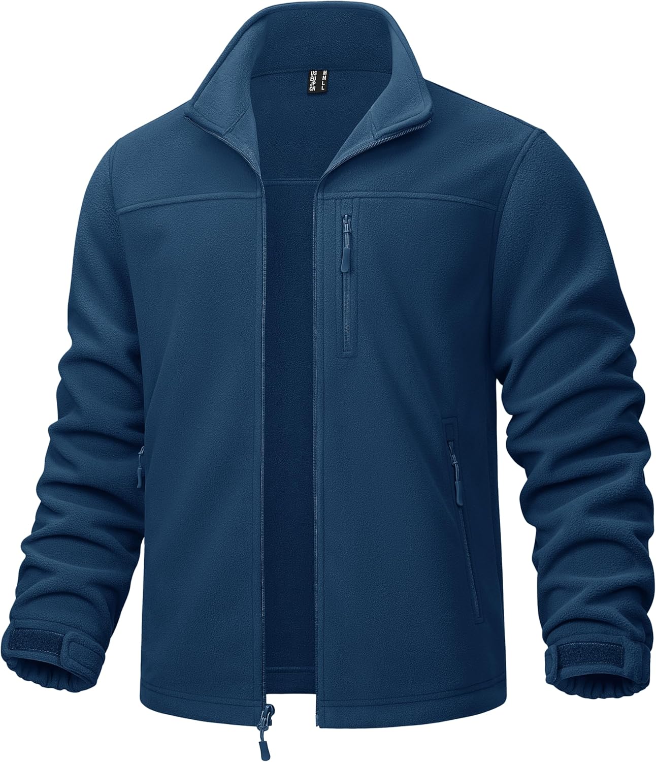 TACVASEN Men's Polar Fleece Jacket Full Zip Lightweight Tactical Jacket with Pockets Winter Coats Warm Casual Hiking Outdoor