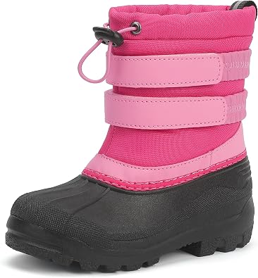 Hehainom Boys Girls Snow Boots for Kids Warm Winter Shoes Water-Resistant Anti-Slip Outdoor Little Big Kids Girls Boots