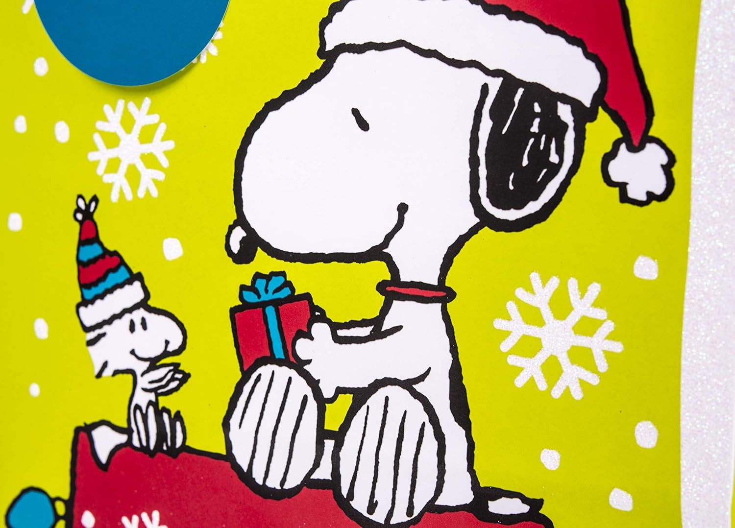 "Hallmark 13"" Large Peanuts Christmas Gift Bag with Tissue Paper (Snoopy on Doghouse)" (5XGB1785)