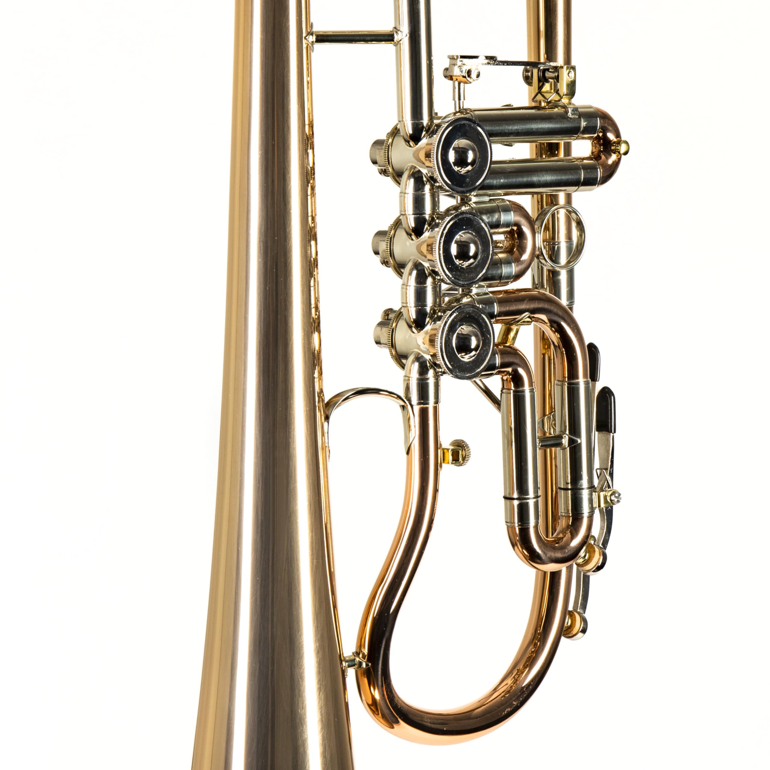 Monzani MZFH 1050L Bb-Flügelhorn, Drehventil, Goldmessing Korpus, Neusilber Mundrohr, Klarlack Finish, Inklusive Koffer, Mundstück, Ideal für Einsteiger
