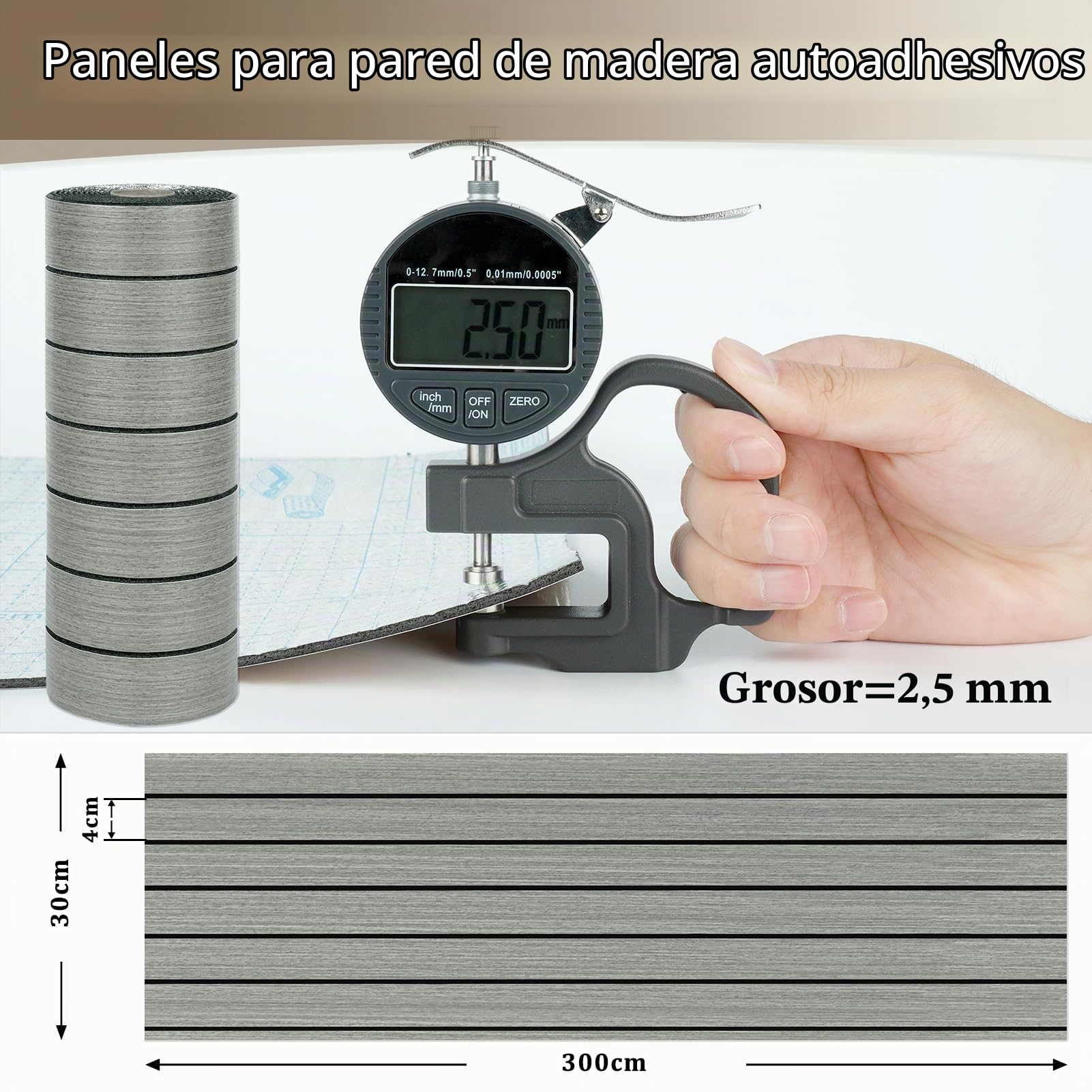 Paneles Decorativos Para Pared Aspecto De Madera Grises Paneles De Pared 3d Autoadhesivos Para Cocina Salon Revestimiento Acusticos De Pared En PVC Decorativos 30cm x300cm