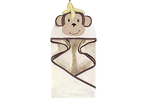 Hudson Baby Unisex Baby Cotton Banana Monkey Face Hooded Towel