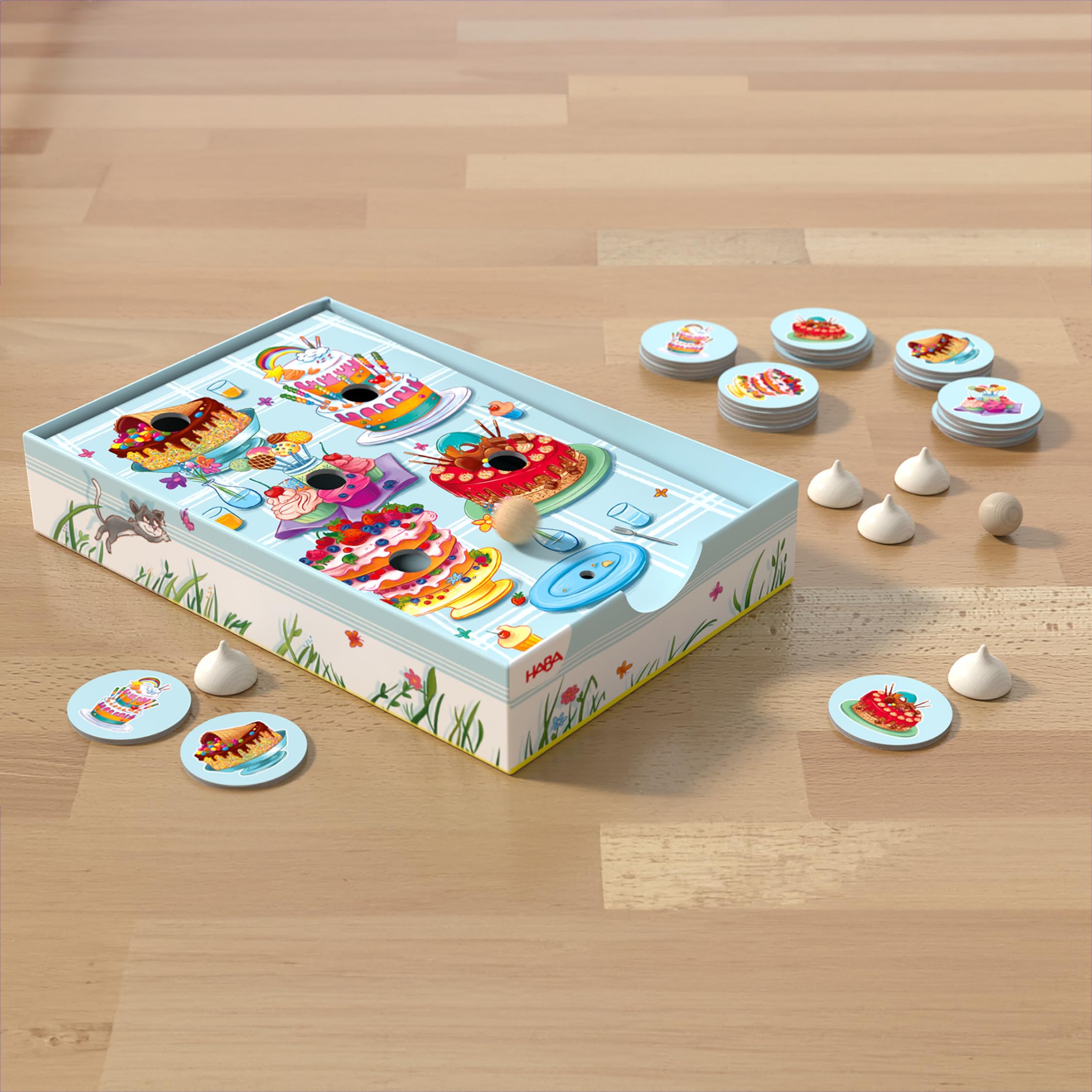 HABA Pastel de Cumpleaños Empresa Niño-Un Juego de Habilidad y Aliento-4 Años y más-307032, 307032, Colorido