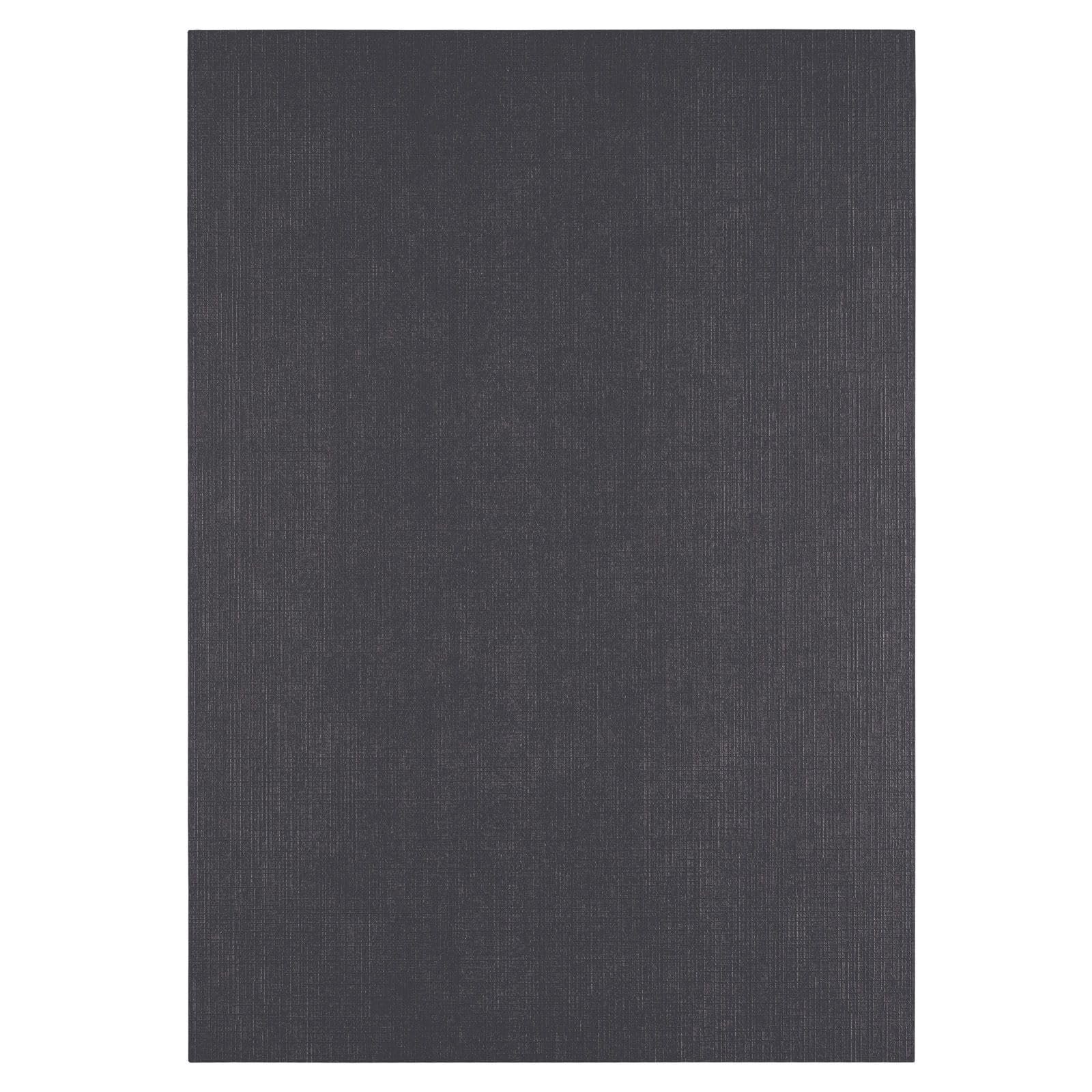 Florence Tonkarton A4-100 St. mit Leinen Struktur Schwarz 250 g - Scrapbooking Bedarf und Bastelpapier für Kartenbasteln, Scrapbooking und Journaling - Reißfest Buntpapier