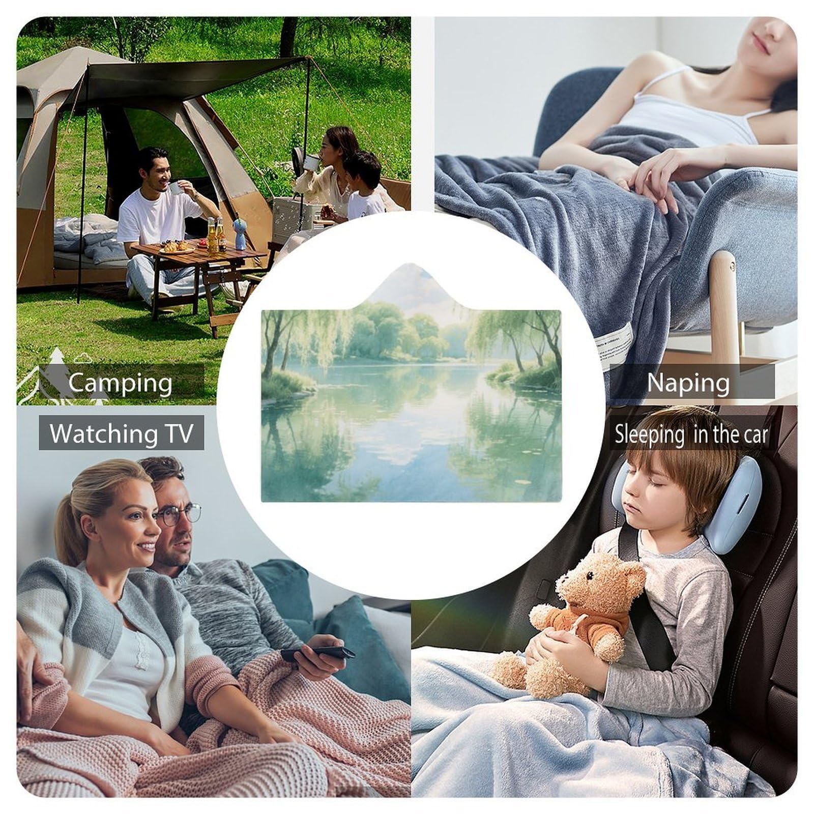 Koc do noszenia, ponczo na pelerynę, oversize, miękki, ciepły, narzuta, koc dla dorosłych, wytrzymały koc jezioro, bluza z kapturem