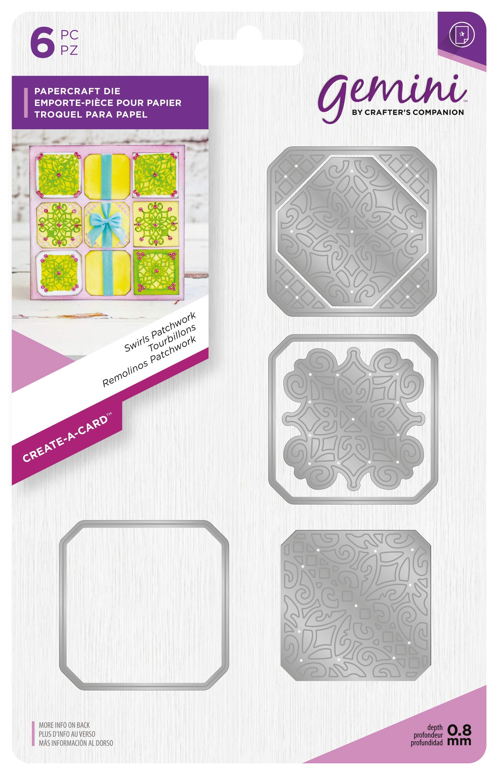 Gemini Create A Card Die Set Swirls Patchwork Cardmaking Crafter's Companion