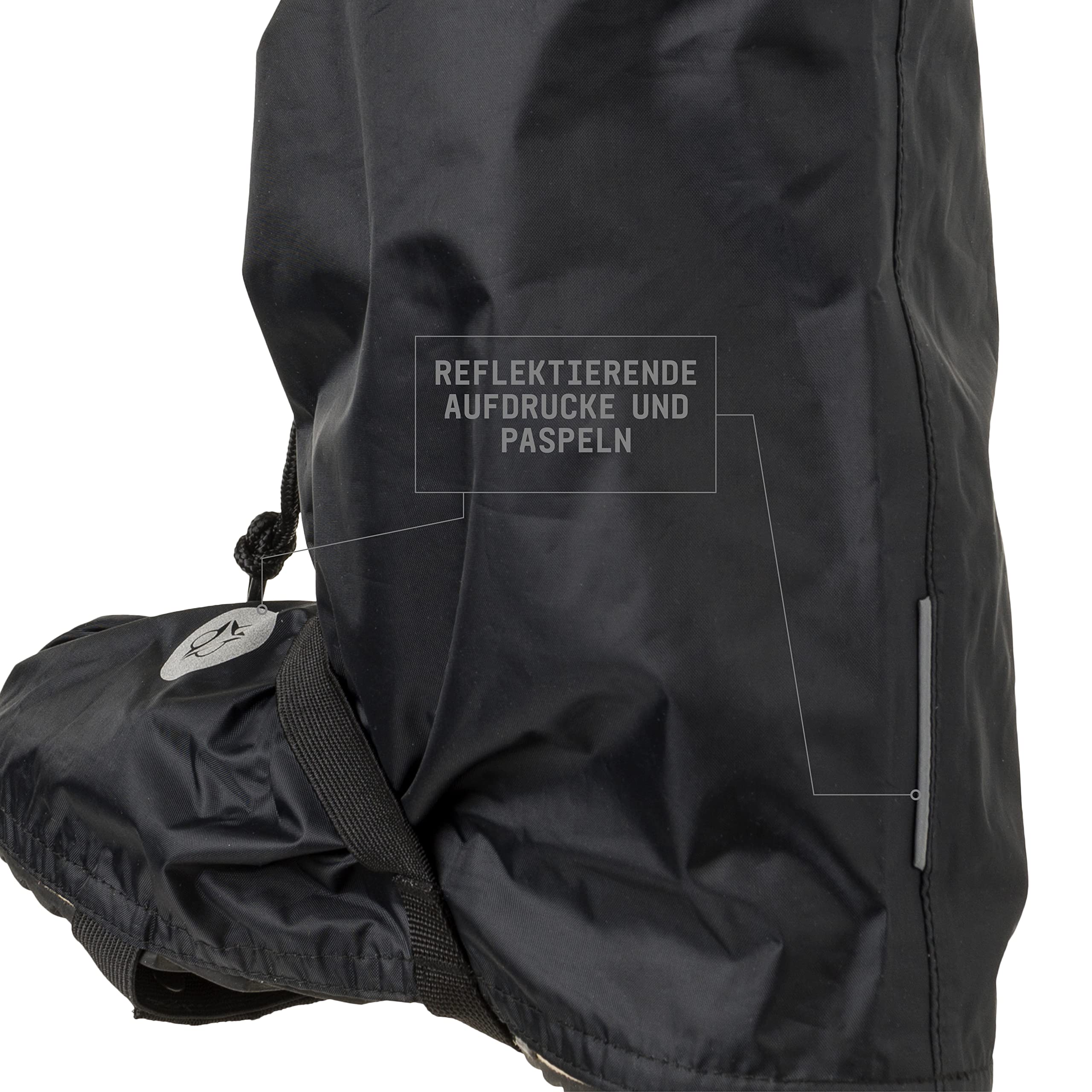 AGU Quick Bike Stiefel Essential Regenüberzug für Radfahrer, Winddicht, wasserdicht, für Damen und Herren, reflektierend, 100% recyceltes Polyester – Schwarz