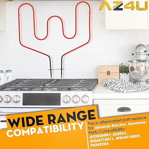 Miniatura 5 de AZ4U WB44T10011 Horno de cocina inferior unidad de calefacción reemplaza WB44T10059 WB44T10011 Elemento de horneado para Kenmore, GE JB905BH1BB