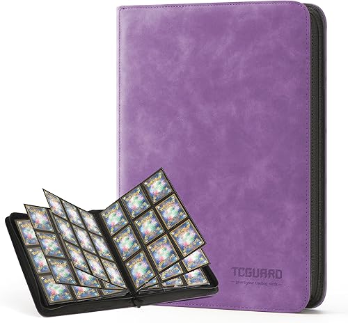 TCGAURD - Carpeta de tarjetas intercambiables, álbum de tarjetas de 9 bolsillos de carga lateral con capacidad para hasta 540 tarjetas, carpeta con