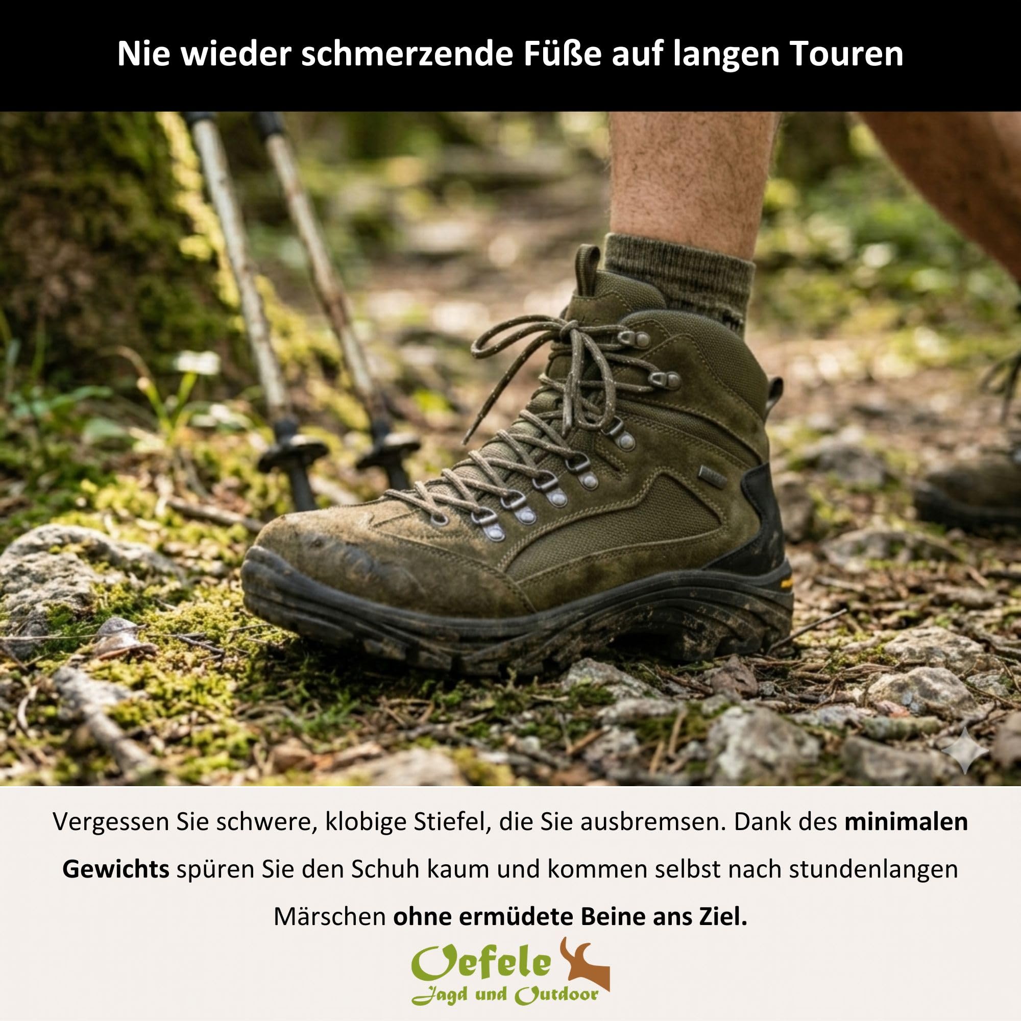 La Chasse® Leichter Pirschstiefel & Jagdstiefel Ancona oliv – Wasserdicht mit Membrane – Ideal für Trekking, Wandern & Outdoor