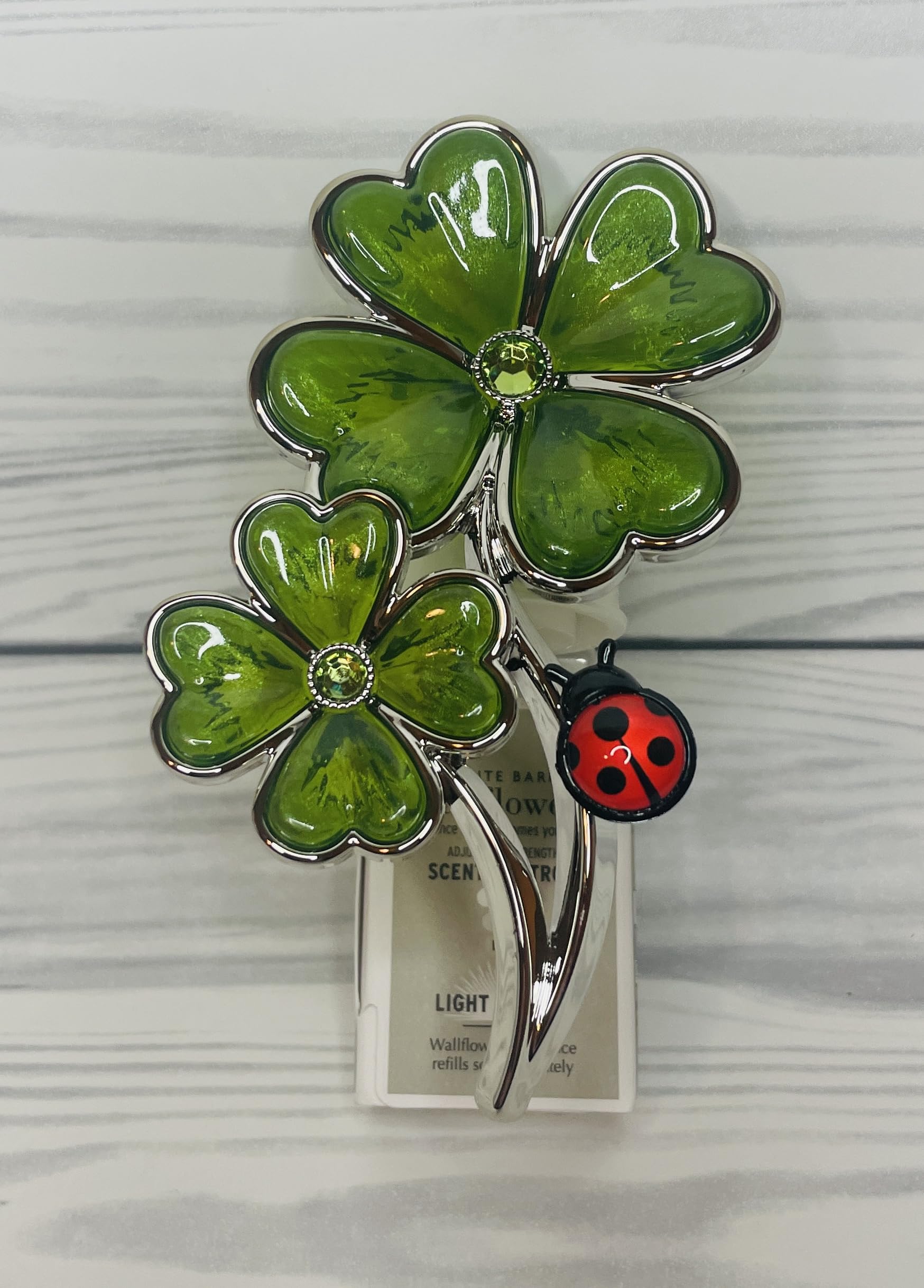 Bath and Body Works Lucky Clover Shamrock Lady Bug Adjustable Wallflowers Scent Control Fragrance Nightlight Plug