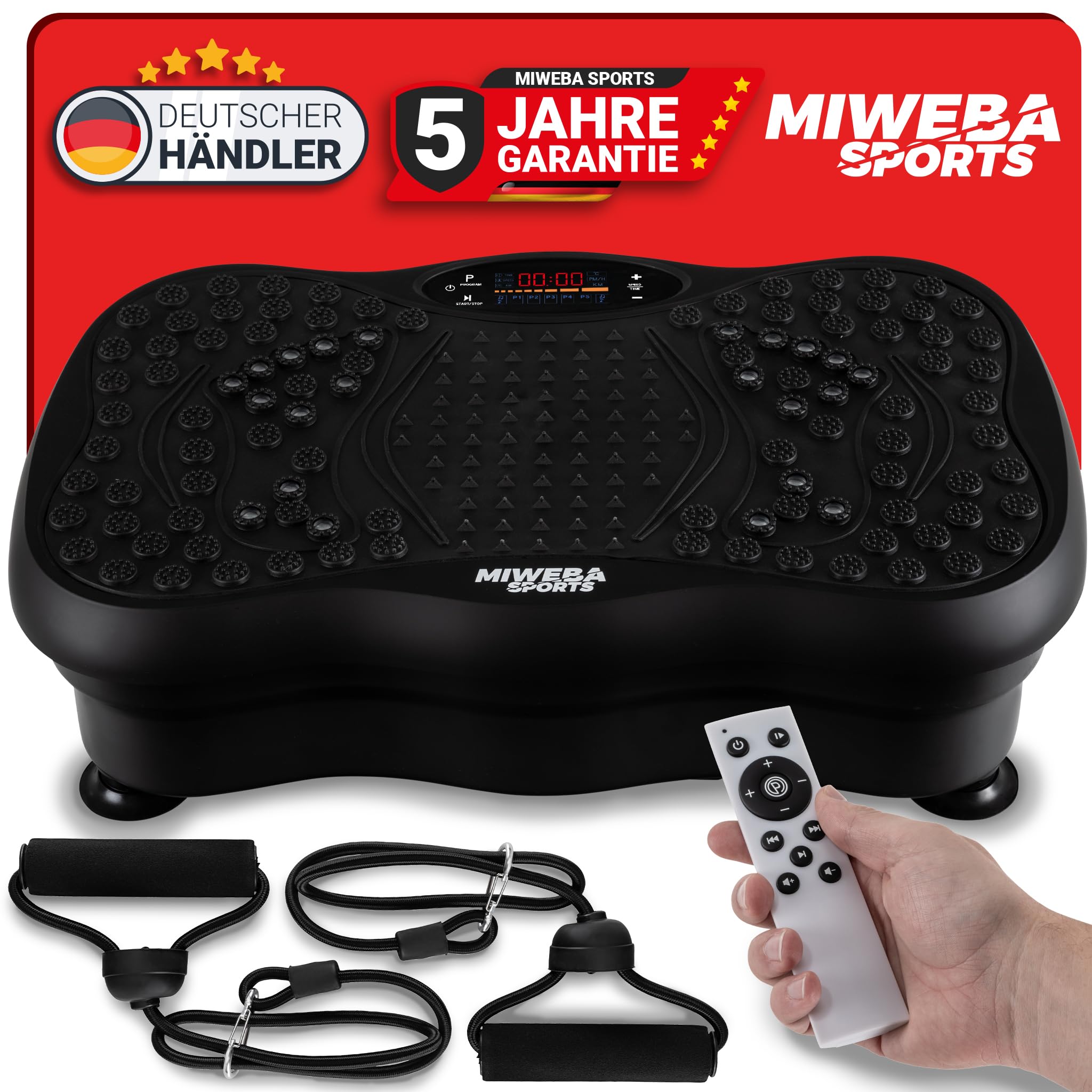 Miweba Sports Vibrationsplatte | 𝟓 𝐉𝐀𝐇𝐑𝐄 𝐆𝐀𝐑𝐀𝐍𝐓𝐈𝐄 - Massagegerät - Abnehmen - Fitnessgeräte für Zuhause - Fitness - Vibration Plate - Fettverbrenner - Muskelaufbau - Workout