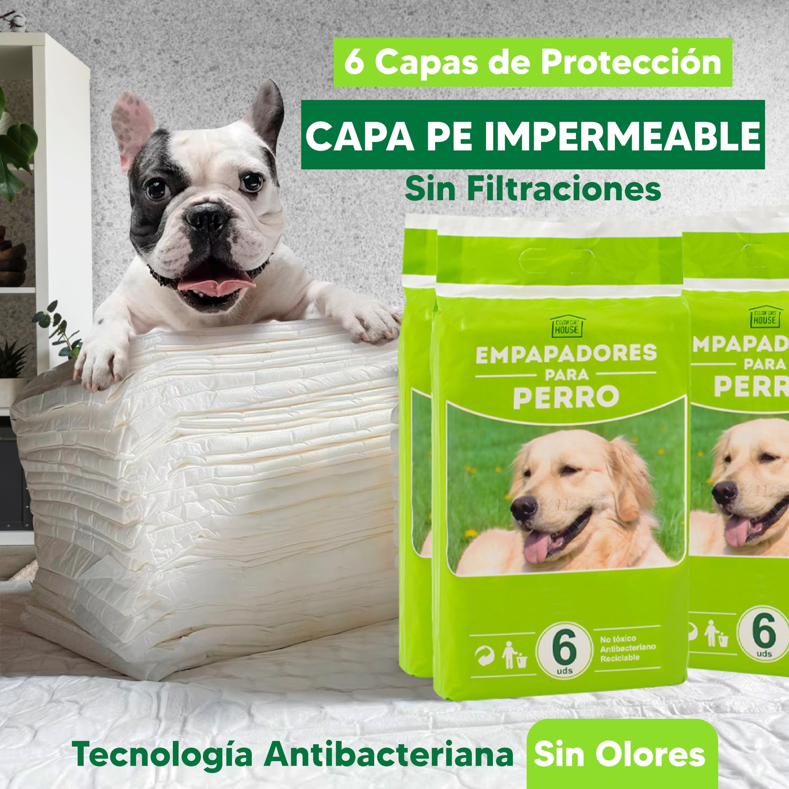 144X Empapadores Perros 55x56cm Ultra Absorbente - Empapadores Perros Grandes y Pequeños a Prueba de Fugas - Empapadores Desechables Perros y Gatos - Almohadillas de Adiestramiento Perros