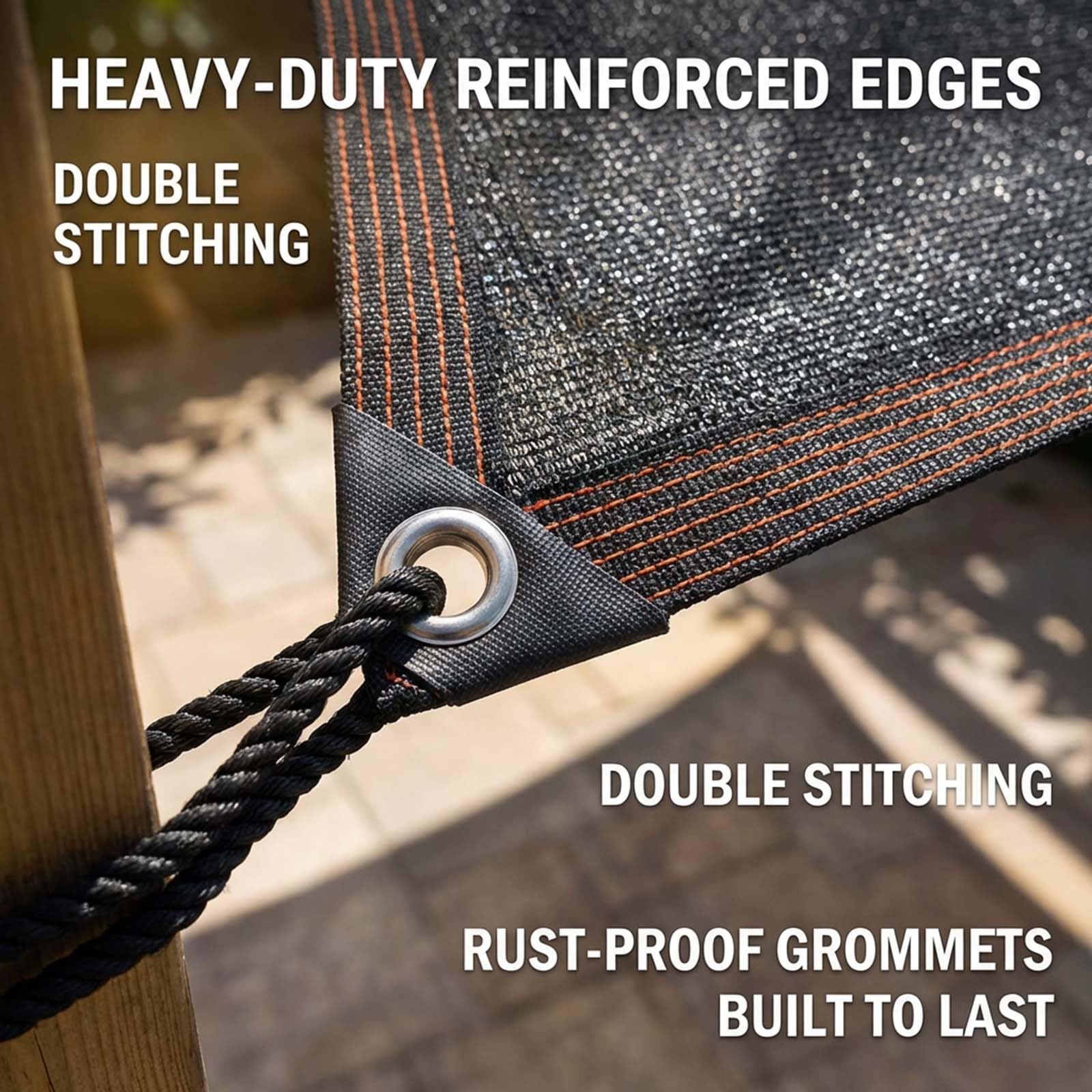 Malla de Sombreo Negra Resistente 90% Protección UV con Ojales, Toldo Grande de Red para Exteriores Malla de Ocultación para Patio, Pérgola, Garaje y Jardín(8x8 M)