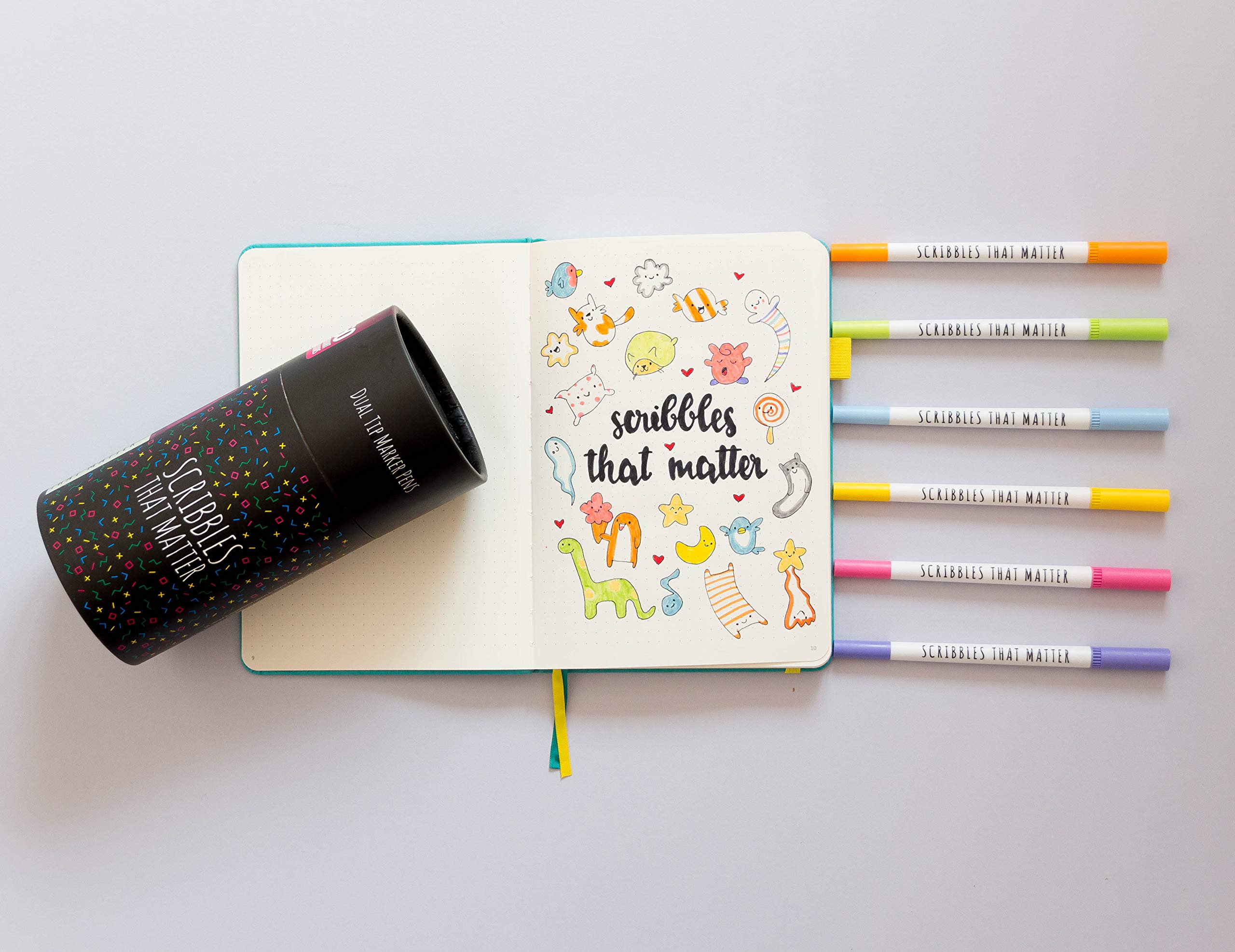 Scribbles That Matter Brush Markers 60 Dual Tip Brush Pens Art