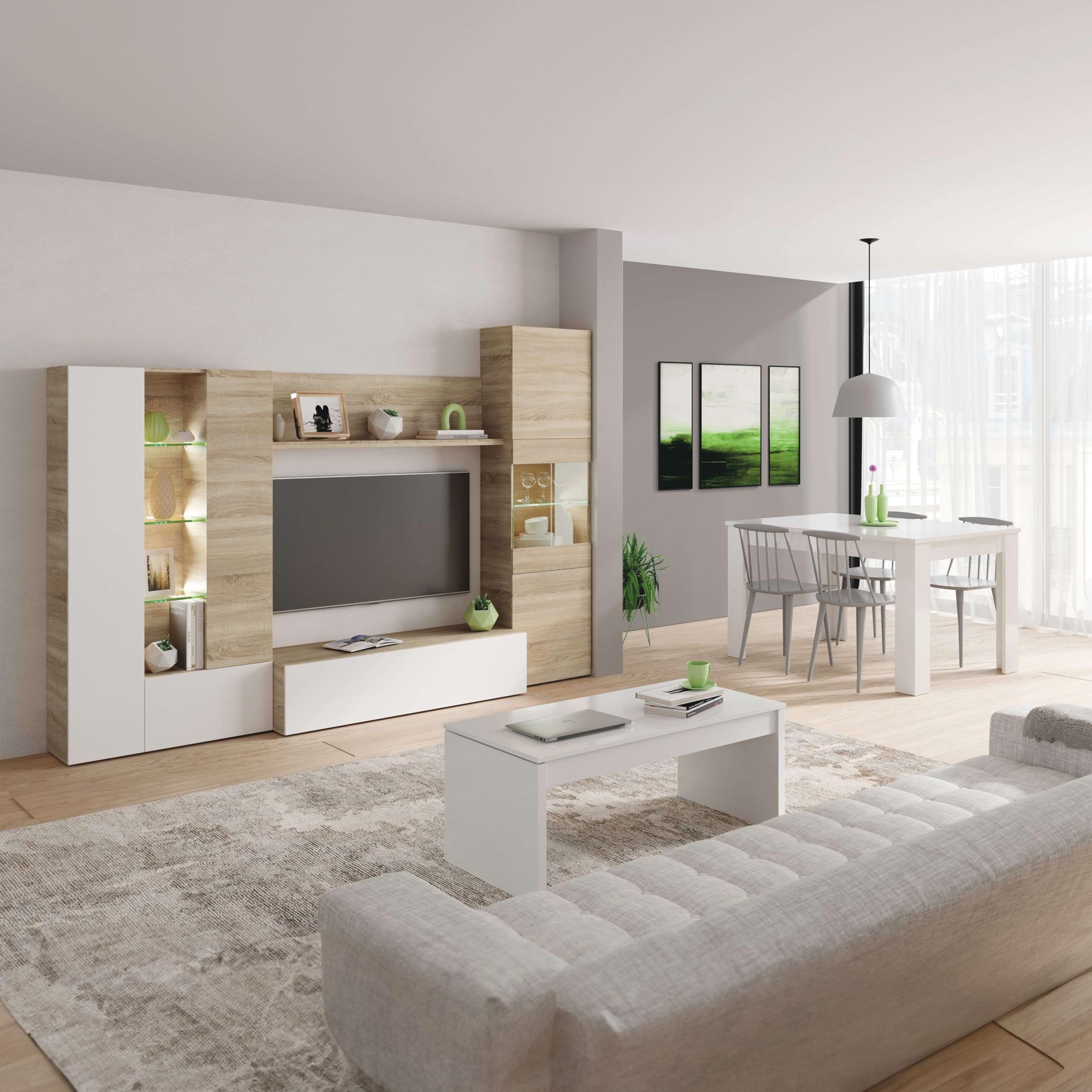 MUEBLES PITARCH | Scrivania con 2 cassetti, tavolo da studio, per adolescenti, rovere Cambrian, 76x115x50cm (altezza x larghezza x profondità) vintage, collezione Tibet