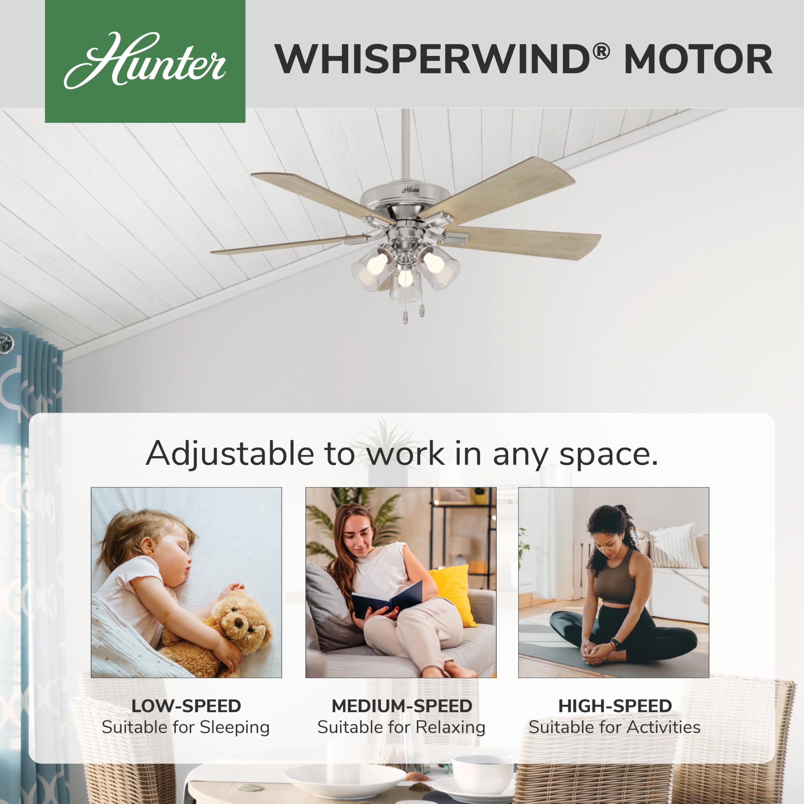 Hunter 54206 Transitional 52``Ceiling Fan from Crestfield