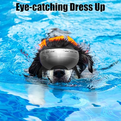 Miniatura 9 de Gafas para perros, lentes de sol para perros de raza grande, con correa ajustable, protección UV, protección contra los ojos de los perros a prueba