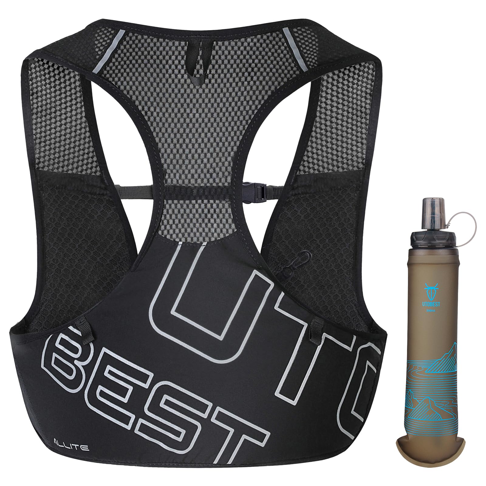 UTOBEST Gilet de course pour homme et femme, gilet d'hydratation minimaliste ultra léger, respirant, réfléchissant, pour randonnée, jogging