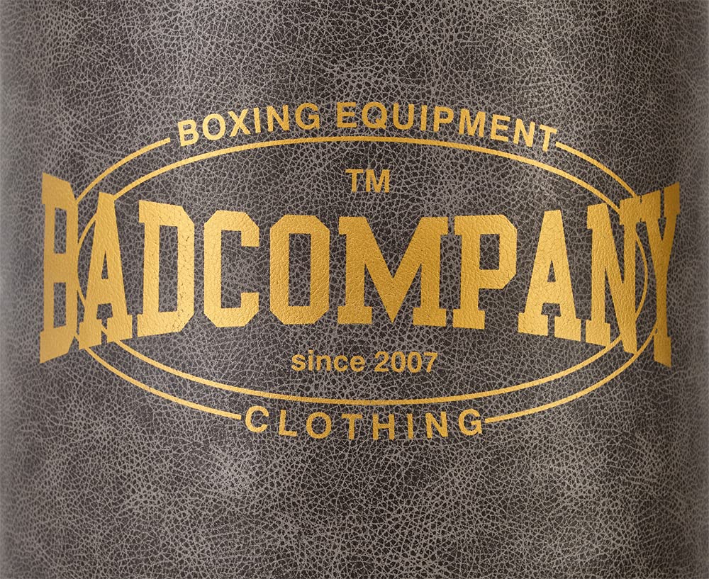Bad Company Sac de frappe vintage avec chaîne en acier robuste à quatre points et anneau en métal I Sac de frappe en cuir synthétique rempli ou vide I 80/100/120/150/180 x 35 cm