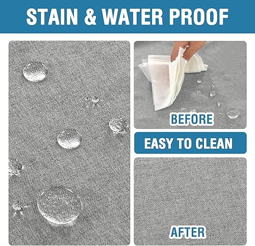 Miniatura 4 de H.VERSAILTEX Mantel de lino texturizado de 60 x 120 pulgadas, impermeable, decorativo, cubierta con aspecto de lino a prueba de derrames para mesa