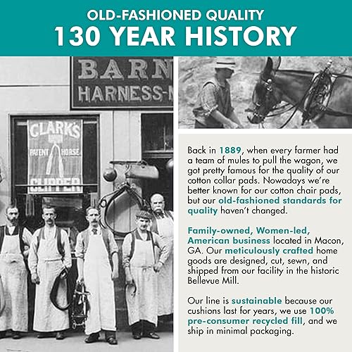 Miniatura 7 de Barnett Home Decor - Cojín para silla de comedor con rayas de cuadro azul con lazos - Tamaño grande de 19 x 19 - Cojín para silla de látex con