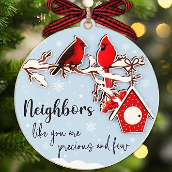Neighbor Christmas Ornament 2025, 2-Layer Neighbor Gift