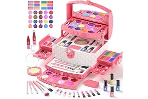 GirlsHome Makeup Kit for Kids Girls Washable Real Cosmetic