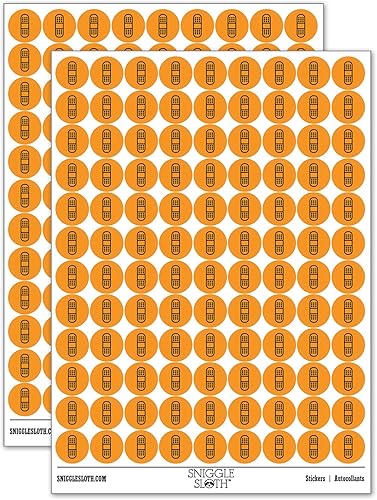 Miniatura 1 de Paquete de calcomanías redondas para lesiones médicas, acabado mate, tamaño de 0.50 pulgadas, color naranja