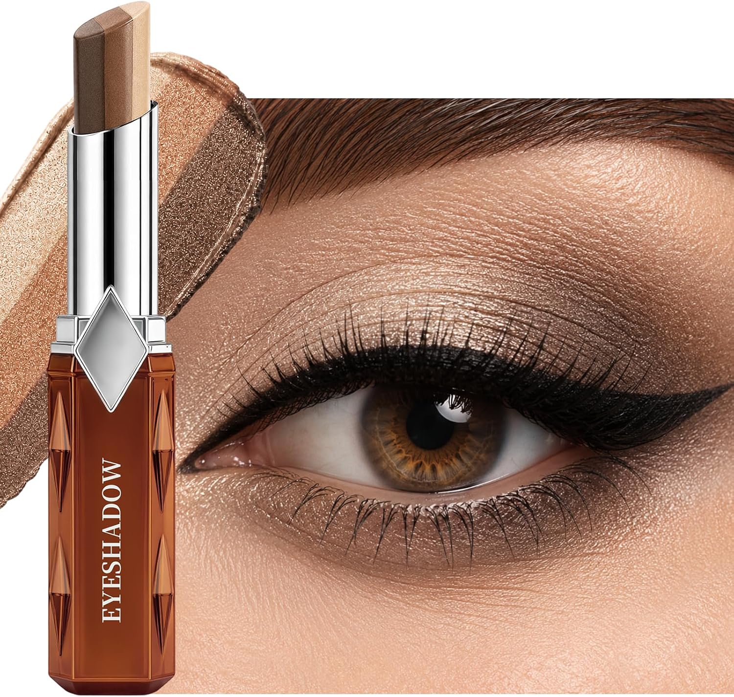 Erinde 3 Colors Gradient Glitter Eyeshadow Stick, Matte Cream Eye Shadow,D2